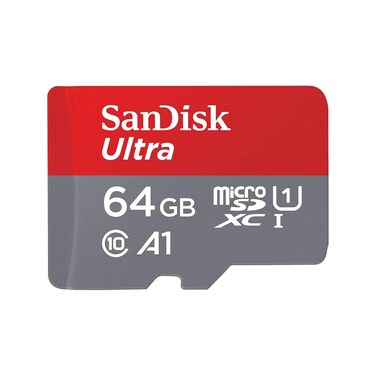 SanDisk 64GB Ultra microSDXC -I Memory Card with Adapter - 120MB/s, C10, U1, Full HD, A1, Micro SD Card - SDSQUA4-064G-GN6MA