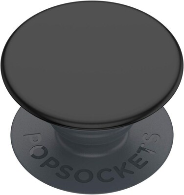 PopSockets : PopGrip Basic - Extendable Base and Grip for Smartphones and Tablets [Top Not Replaceable] - Black