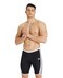 ARENA Men's Standard Performance Icons Solid Swim Jammer, Black/White, 32