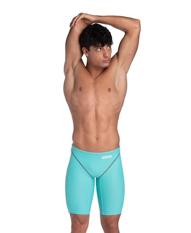 ARENA Men's Standard Racing Jammer Powerskin ST Next Knee Length Tech Swim Suit, Aquamarine