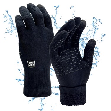DRYMILE Alpine Waterproof Gloves - Warm Thermal Fleece Touchscreen Winter Gloves for Men &amp; Women - Work, Hiking, Skiing, Running, Biking, Riding Glove. Ideal for Cold Weather - XL, Black