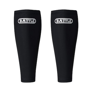 Battle Sports Performance Football Leg Sleeve - Turf Protection Ultra-Tight Leg Compression Sleeve - Black/White, Youth S/M