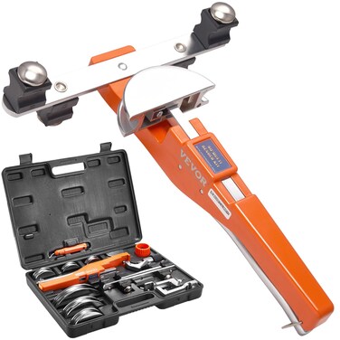 VEVOR Pipe Tube Bender, 1/4"-7/8" O.D. Ratcheting Tubing Bender, 90&Acirc;&deg; Forward/Reverse Pipes Bending Tools with 7 Dies and Pipe Cutter for HVAC Air Conditioning Refrigerator Repair