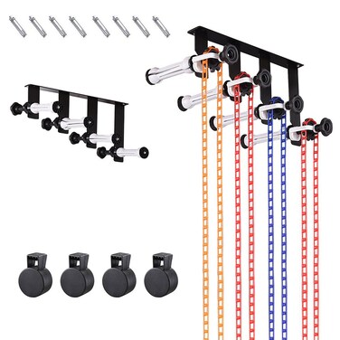bimiti Backdrop Wall Mount 4 Photography Backdrop Roller System with 8 Extension Rods 4 Chains for Fixing 4 Background Panels Backdrop Roller Wall Mount for Home Studio Live Shoots