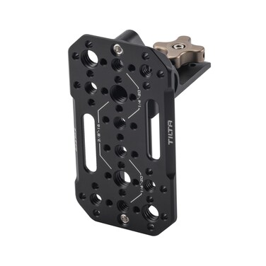 Tilta Aluminum Adjustable Accessory Mounting Plate for DSLR Cameras   Built-in NATO Rail   Rotating Design   1/4"-20 and 3/8"-16 Threads   Black   TA-AMP-B