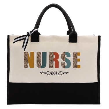 Nurse Canvas Tote Bag, Nurse Bag, Canvas Tote Bag for Gifting, Cotton Canvas Tote Bag for Women, Nurse Shoulder Beach Bag, Novelty Nurse Gift, Thank You Gift for Nurse, Nursing Student Bag