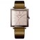 devaco Vintage Square Women's Wristwatch, Quartz Stone Coffee Brown Leather Strap Ladies Watch, Stylish Square Waterproof Women's Retro Watch