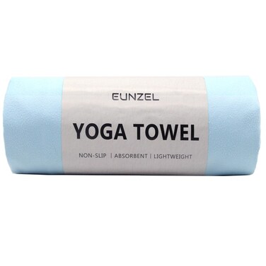 Eunzel Hot Yoga Towel Non Slip Yoga Mat Towel Non-Slip Sweat Absorbent Microfiber Towel for Hot Yoga, Pilates and Workout 72" x 26.5", Blue