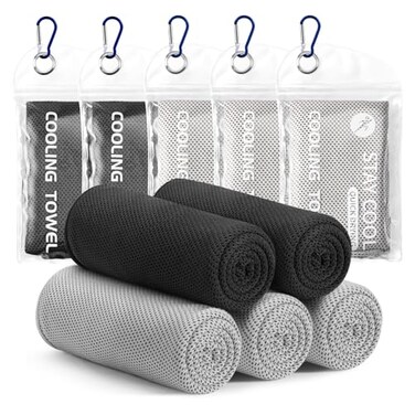 Ymomode Cooling Towels - 5 Pack Gym Towels, Gym Towels for Working Out, Yoga Towel, Quick Dry Towel for Running, Camping, Fitness &amp; More Activities