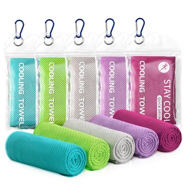 Ymomode Cooling Towels - 5 Pack Gym Towels, Gym Towels for Working Out, Yoga Towel, Quick Dry Towel for Running, Camping, Fitness &amp; More Activities