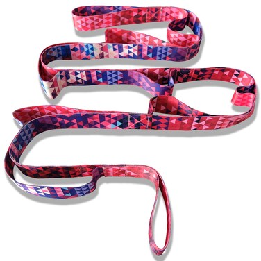 Aozora Yoga Strap Stretching Strap with Loops, Stretch Straps for Physical Therapy, 10 Loops Non-Elastic Exercise Strap for Pilates, Dance and Gymnastics (1.5"W, Colorful triangle)
