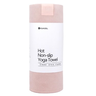 Eunzel Hot Yoga Towel, Super Absorbent Yoga Mat Towel Soft Suede Microfiber Non-Slip Towel for Bikram Pilates and Yoga Mats 72" x 26.5", Pink