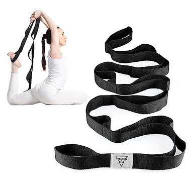 Forbidden Road Stretching Strap Yoga Strap 10 Loops Physical Therapy for Home Workout, Exercise, Pilates and Gymnastics