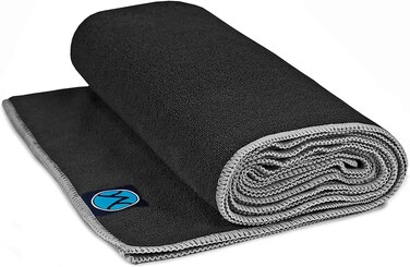 Youphoria Yoga Microfiber Towel Non-Slip Yoga Mat Towel - Hot Yoga Towel for Sweat &amp; Grip... (Mint Towel/Gray Stitching)