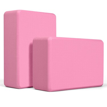 Yoga Blocks 2 Pack, Premium Yoga Brick Foam Blocks to Improve Strength, Flexibility &amp; Balance, Light Weight - Safe and Stable Support for Yoga, Pilates, Meditation &amp; Stretching (Pale Violet Red)