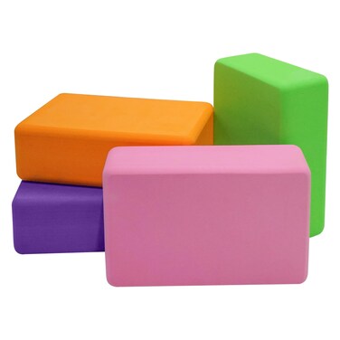 Yoga Blocks 4 Pack - High Density EVA Foam Bricks Yoga Foam Exercise Blocks for Yoga, Pilates, Meditation, Supports Deepen Poses, Non-slip and Lightweight - Yoga Essentials for Women