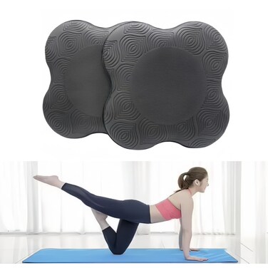 Kenhihi Yoga Knee Guards (Set of 2) - Male and Female Yoga Props and Accessories for Fitness, Travel, Meditation, Kneeling, Balance, Floor, Pilates Pads for Knee and Elbow (black)