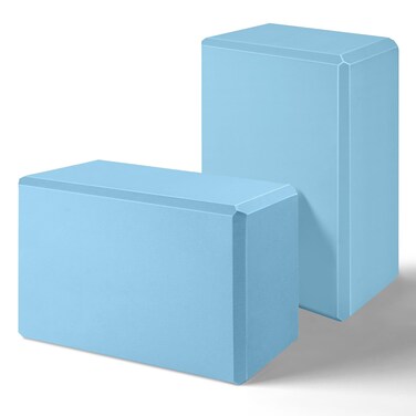 2024 Yoga Blocks 2 Pack, EVA Foam Yoga Block Supportive Latex-Free, Non-Slip Exercise Blocks, Yoga Accessories for Pilates, Meditation, Balance, Stretching and Deep Poses (Sky Blue)