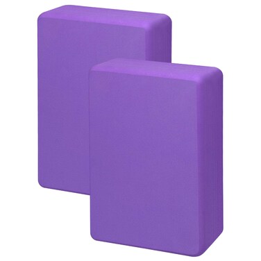 Yoga Blocks 2 Pack, Premuim EVA Foam Block, Durable Exersice Block for Yoga, Pilates, General Fitness, Stretching, Toning Workouts and Meditation, Non-slip &amp; Portable - Light purple