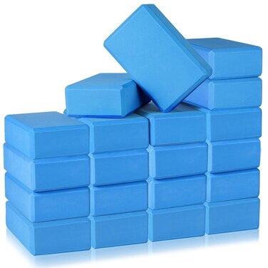 20 Pcs Yoga Blocks 9''x6''x3'' High Density EVA Foam Bricks Yoga Foam Exercise Blocks Improve Strength Balance and Flexibility, Light Weight and Non-Slip Surface for Pilates Meditation (Dark Blue)