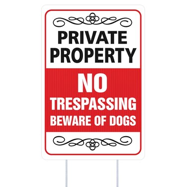 No Trespassing Signs 8" x 12" Private Property No Trespassing Yard Sign with Stakes Private Property Yard Signs for House Yard Home Outdoor Lawn No Trespassing Safety Warning Signs