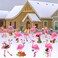 Amyhill 12 Pack Christmas Flamingo Yard Signs with Stakes Pink Flamingo Yard Lawn Decor Tropical Flamingo Sign Large Waterproof Yard Party Supplies for Christmas Sidewalks Photo Props(Christmas)