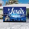20 Inch Christmas Holy Nativity Yard Sign with Stakes Jesus Is the Reason for Season Lawn Sign Manger Religious Xmas Yard Signs Decorations Outdoor for Religious Xmas Party Decor(Blue)