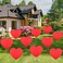 FEQO 20 Pack Valentines Heart Shape Yard Sign Outdoor Pathway Lawn Decorations with Stakes Red Heart Yard Signs for Valentines Day, Wedding, Anniversary