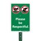 Please Be Respectful Sign No Dog Pooping or Peeing Sign for Yard   21&rdquo; Tall Stake &amp; Sign Kit, Laminated Rust-Proof Aluminum, USA-Made, 100+ Years of Sign Expertise
