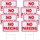 Juexica 8 Pieces No Parking Signs No Parking Yard Sign with Stake Plastic Waterproof Outdoor Signs with Metal H Stake for Driveways Yard Lawn(Red Letters on White Background,8 x 12 Inch)