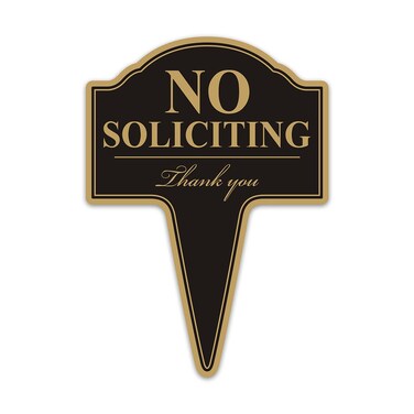 No Solicting Sign, Yuntarda 10&rdquo;x14&rdquo; No Solicting Yard Sign with Integrated Stake Rust-free Aluminum Sign for Home or Business Use