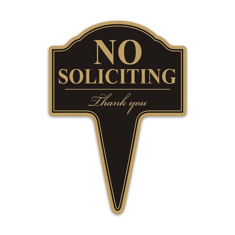 No Solicting Sign, Yuntarda 10&rdquo;x14&rdquo; No Solicting Yard Sign with Integrated Stake Rust-free Aluminum Sign for Home or Business Use