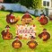 Whaline 8Pcs Thanksgiving Gobble Turkey Yard Signs with 16Pcs Stakes Give Thanks Outdoor Lawn Decorations Signs Waterproof Turkey Pumpkin Decor for Fall Autumn Thanksgiving Turkey Party Supplies