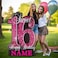 35 Inch Sweet 16 Birthday Large Yard Signs Personalized Name 16th Birthday Lawn Sign Glitter Waterproof Congrats Sign with Stakes for Happy Sweet 16 Party Outdoor Decorations