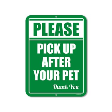 Honey Dew Gifts, Please Pick Up After Your Pet, Dog Poop Yard Sign, Metal Aluminum Dog Poop Sign for Yard, 9 Inch by 12 Inch, HDG-1106