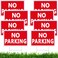 Juexica 8 Pieces No Parking Signs No Parking Yard Sign with Stake Plastic Waterproof Outdoor Signs with Metal H Stake for Driveways Yard Lawn(White Letters on Red Background,8 x 12 Inch)