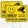 2PC Smile Your On Camera Sign with Stake, 17 Inches by 13 Inches - Corrugated Plastic - Smile Youre On Camera Yard Signs Outdoor Security Surveillance
