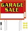 Garage Sale Signs, Double Sided 17" x 13",Garage Sale Signs with Stakes, Garage Sale Sign with Directional Arrows, Waterproof Yard Sign Stakes with Metal Kit 2PCS