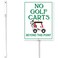 Houseuse Golf Sign With Stake No Golf Carts Beyond This Point Parking Sign Lawn With Stake 8x12 Inch Waterproof Aluminium Signs Club Course Lawn Yard Signs Outdoor Stake Kit