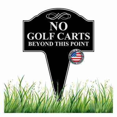 No Golf Carts Beyond This Point Aluminum Yard Sign 10x14 (1)