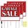 Garage Sale Signs, Double Sided 17" x 13",Garage Sale Signs with Stakes, Garage Sale Sign with Directional Arrows, Waterproof Yard Sign Stakes with Metal Kit 3PCS