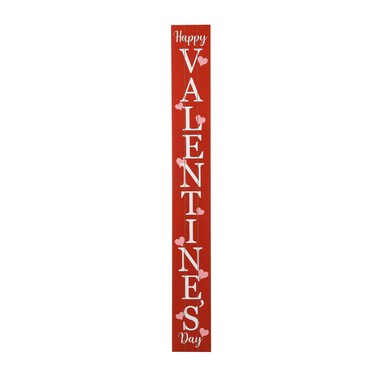 Glitzhome 60"H Happy Valentine's Day Porch Sign, Valentine Heart Sign Standing Hanging Porch Decor for Valentine's Day Home Front Door Yard Party Decor