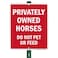 SmartSign 12 x 10 inch &ldquo;Privately Owned Horses - Do Not Pet Or Feed&rdquo; LawnBoss Yard Sign with 3 foot Stake, 40 mil Laminated Rustproof Aluminum, White and Red, Set of 1, Made in USA