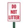 SmartSign 10 x 7 inch &ldquo;Do Not Litter&rdquo; LawnPuppy Yard Sign and 18 inch Stake Kit, 40 mil Laminated Rustproof Aluminum, Red and White, Set of 1, Made in USA