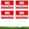 Juexica 4 Pcs No Parking Signs with Stand 8 x 12 Inches Double Side No Parking Yard Sign No Parking Signs with Stakes Weather Resistant Waterproof for Driveways (Red Print White)