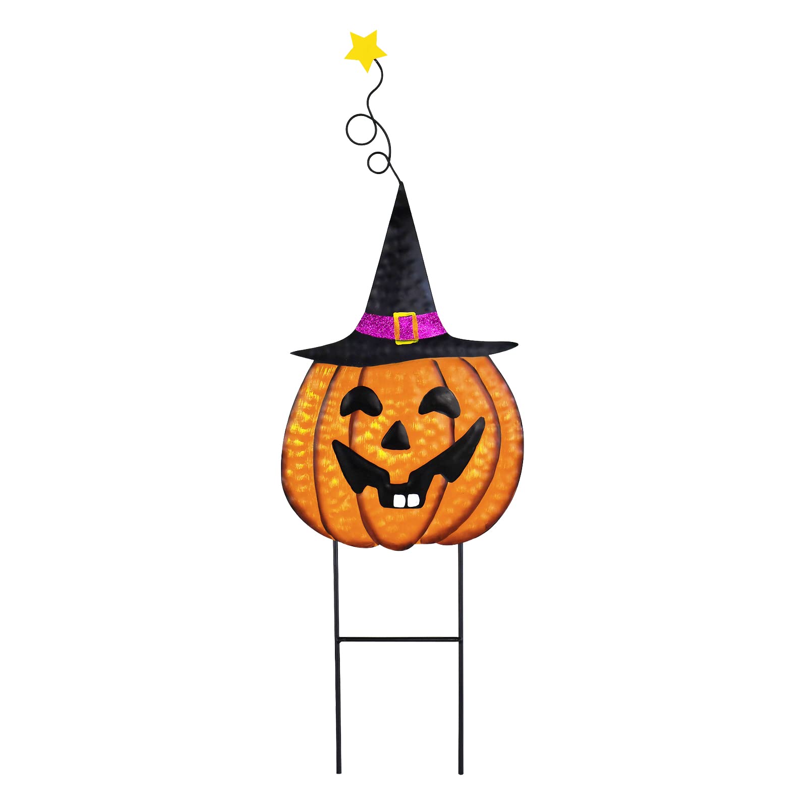 Buy Metal Pumpkin Halloween Garden Stake, Jack-o-Lantern Pumpkin Yard ...