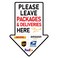 PETCEE Package Delivery Sign Please Leave Packages Here Delivery Arrow Sign Front Door Yard Sign for Outdoor Use 8x11 Inch Delivery Instructions for My Packages from Amazon FedEx USPS UPS DHL