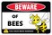 Venicor Bee Sign - 8 x 12 Inches - Aluminum - Bee Themed Gifts for Bee Keepers Lovers - Bumble Bee Hive Wall Decor Decorations Metal Art Poster