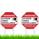 2PC 24 Hour Video Surveillance Sign with Stakes, 12"x12" - Corrugated Plastic - Warning Security Camera Alert Sign for Home Outdoor Yard - No Trespassing Private Property