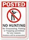 SmartSign "Posted -No Trespassing, Fishing Or Trapping Permitted For Any Reason, Violators Will Be Prosecuted" Sign   10" x 14" Plastic